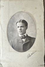 1901 Antique Cabinet Card Photo Young Man Bateham Norwalk Oberlin Ohio picture