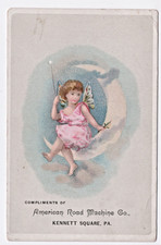 American Road Machine Co Kennett Square PA Victorian Trade Card Ad Fairy Moon picture