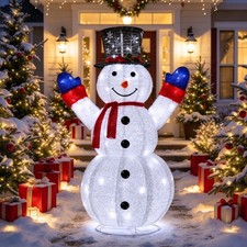 4FT Lighted Christmas Snowman Foldable with LED for Christmas Yard Party Decor picture