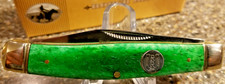 Rough Rider RR213, Larger Stockman Green Smooth Bone, 3-3/4
