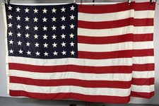 WWII WW2 48 Star American Flag US Navy Ensign No 7 Flag Sewn picture