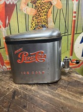 VINTAGE C. 1950 DRINK PEPSI COLA STAINLESS STEEL SODA DISPENSER SIGN COCA COLA picture