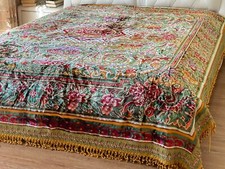 WONDERFUL VINTAGE BOROGUE STYLE BROKADE VELVET BEDSPREAD ITALY UNUSED picture