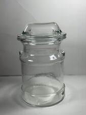 Vintage LE Smith Clear Glass Milk Can Shaped Canister 9.5 in. picture