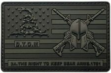 D.T.O.M USA Flag Molon Labe Right to Keep Bear Arms Patch [3D-PVC Rubber -P8] picture