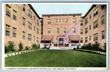 1920-30's LA BERTHA APARTMENTS LOS ANGELES WRITE for RATES ADVERTISING POSTCARD picture