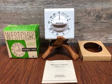 WESTCLOX c.1954 LOOKOUT PORTABLE TIMER WHITE NO.140 BRAND NEW NEVER USED GREAT picture
