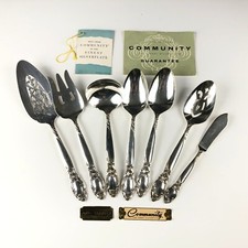 VTG ONEIDA Community Silver Plate Serving Pieces Register, Hangtag Foil Sticker picture