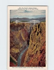 Postcard Royal Gorge Bridge Spanning in The Top of the Royal Gorge Colorado picture