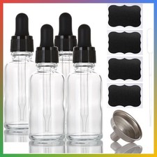 30ml Glass Dropper Bottles 4 Pack Leak Proof Thick Tincture For Essential Oils L picture
