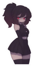 cute goth Girl anime sticker 5in gloss decal Print picture