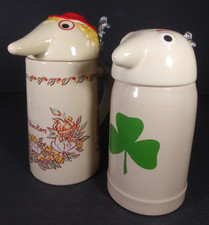 Vintage Webco The Countess & Dooley Ceramic Steins Matt Brewing Germany Set of 2 picture