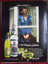 1972 SMIRNOFF VODKA Print Ad ~ VAMPIRE GIMLET Cocktail, Waiting for Sundown picture