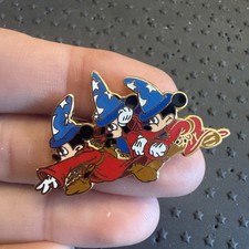 Vintage Disney Three Sorcerer Mickeys Casting a Spell Fantasia pin 188184 picture