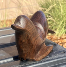 VTG Hand Carved Seal Sculpture Figurine Abstract Folk Art Ironwood 9” picture