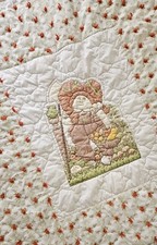 RARE 1983 Cabbage Patch Kid / Girl Cut & Sew Panel Quilt - Complete In EUC picture