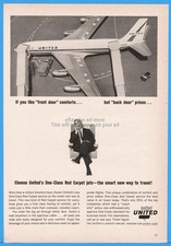 1964 United Airlines One Class Red Carpet Jets Jetway EXTRA CARE Print Ad picture