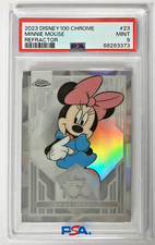 RARE 2023 DISNEY TOPPS CHROME 100 MINNIE MOUSE REFRACTOR CARD #23 PSA 9 Mint picture