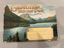 1930'S GLAIER NATIONAL PARK FOLD OUT SOUVENIR PICTORAL FOLDER PHOTOS picture