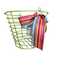 Lime Green Wire Basket With Bow picture