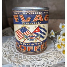 FLAG Roasted Coffee Red Vintage Inspired Rusted Can - Pint - Americana picture
