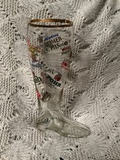 Authentic 2L German Beer Glass Boot Das Bier Oktoberfest Beerfest Logos Vintage  picture