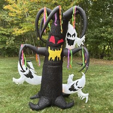2013 GEMMY 7.5ft Airblown Animated Haunted Tree - Shakes & Shivers - WORKING picture