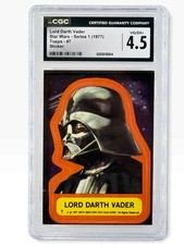 Lord Darth Vader Star Wars Series 1 1977 Rookie Topps #7 Sticker CGC 4.5 VG/EX+  picture