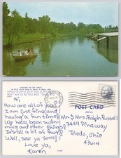 Vintage Postcard Boating on Canal St. Marys Ohio E.U.B. Church Camp 1960s picture