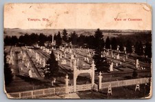 Postcard Birds Eye View of Cemetery in Viroqua Winconsin      F 14 picture