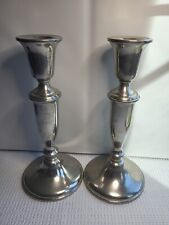 Pair Empire Pewter Weighted Candlesticks Candle Holder 8