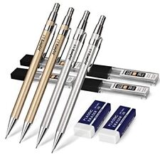 4 Pack Metal Mechanical Pencil 0.5mm 0.7mm Lead Pencil with 30 HB Lead Refills picture