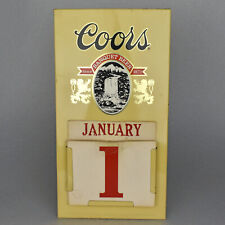 VTG 1985 Coors Banquet Beer Metal Advertising Calendar Sign 9x17 w/ Date Cards picture