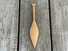 NW Coast QUINAULT Native Hand Carved Cedar Wooden Dance Paddle “Greetings” 1931 picture