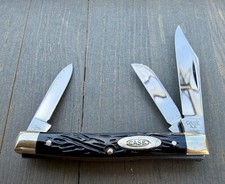 CASE XX 6333 Rough Black Stockman Knife 1940-64 Long Pull Unused N/M 1940-49  picture