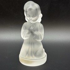 Crisa Kristaluxus Frosted Clear Glass Kneeling Praying Girl Figurine Mexico picture