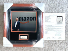 JEFF BEZOS SIGNED FRAMED CUT 16X17 AMAZON OWNER CEO FOUNDER BLUE ORIGIN JSA picture