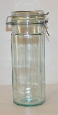 Vintage Tall 10.5” Paneled Glass Jar. Vetreria Etrusca Tag. Made In Italy. Heavy picture