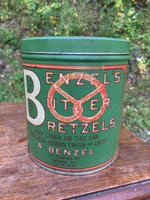 Benzel’s Butter Bretzels Snack Vintage Advertising Tin - Altoona, PA- picture