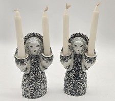 Nymolle Denmark Jacob Bang Angel Candle Holder 3315-474 Vintage Black & White picture