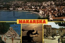 Makarska Croatia view vintage postcard v969 picture