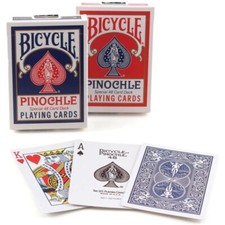 2 Decks - Bicycle Pinochle Special 48-Card Decks Blue & Red Playing Cards - NEW picture