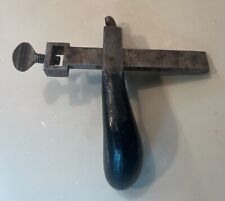 Antique C.S. Osborne Pistol Grip Leather Draw Gauge Rule Cast Iron Tool picture
