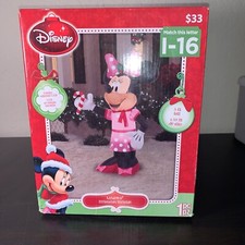 Disney 5ft Christmas Santa Minnie Mouse Air blown Inflatable Lights Up Exclusive picture