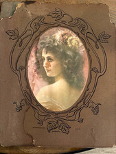 1903 Marguerite Art Nouveau Victorian Lady Portrait Print 14x17 Antique picture