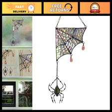 Stained Glass Spider Web Suncatcher - Gothic Window Suncatcher Decor picture