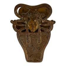Antique JUDD CAST IRON Art Deco Woman face Flowers PAPER LETTER DESK CLIP #5180 picture