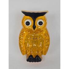 Vintage Calcomp Owl Acrylic Lucite Glitter Night Light Amber Light Works picture