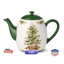 Certified International Holly Tree Christmas Teapot - 36oz Ceramic Classic Tree picture