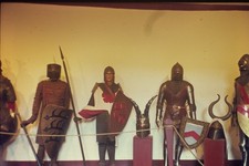c1960's Agfachrome 35mm Slide Medieval Armor Display Museum Exhibit Helmets picture